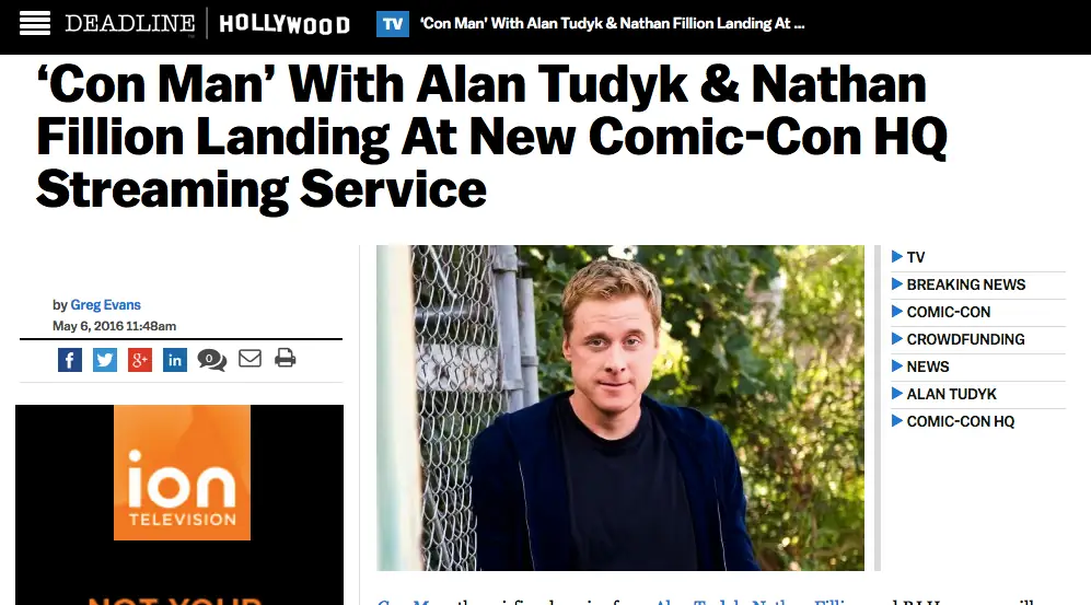 Deadline - ‘Con Man’ With Alan Tudyk & Nathan Fillion Landing At New Comic-Con HQ Streaming Service