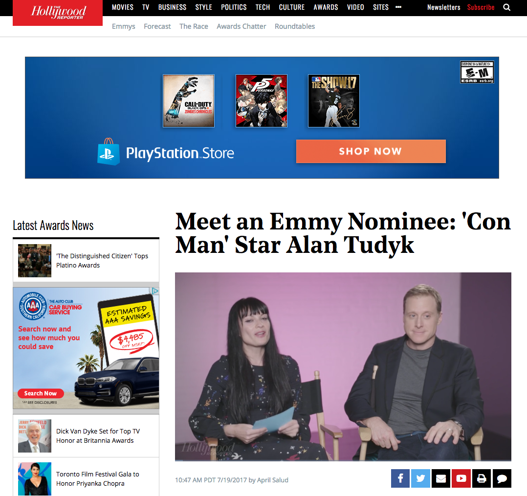 Hollywood Reporter - Meet an Emmy Nominee: 'Con Man' Star Alan Tudyk